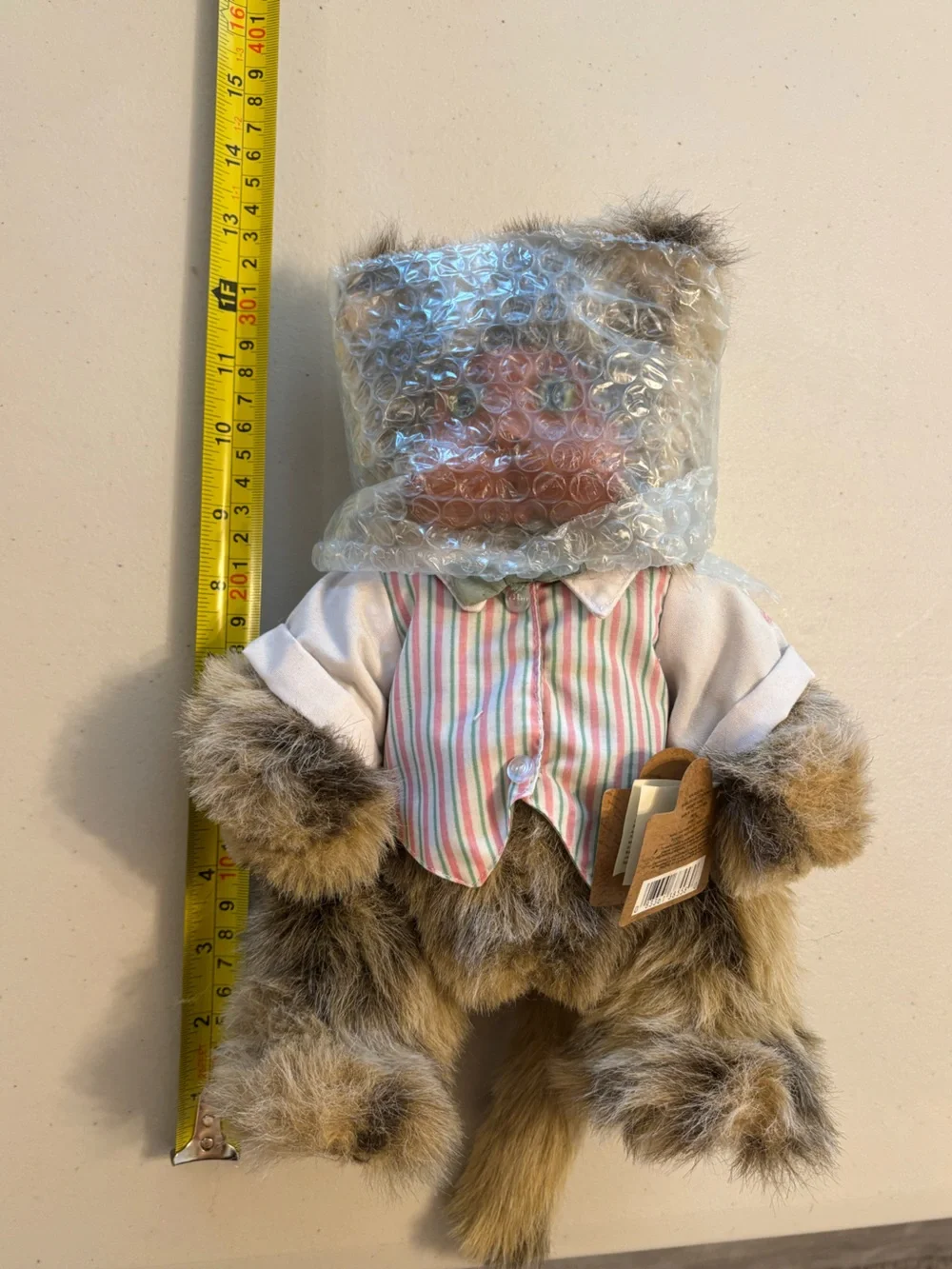 Vintage Robert Raikes “Sidney” Plush Collectible - w/carved wooden face